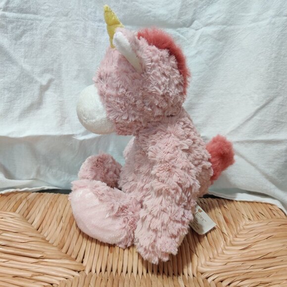 Demdaco Nat and Jules Plush Unicorn Pink 13" Stuffed Animal Toy Soft Pastel - Picture 3 of 6